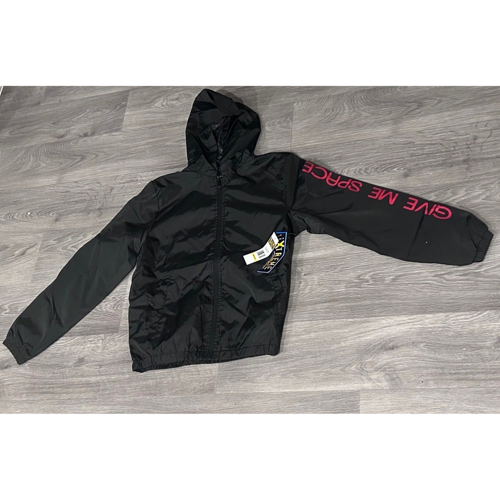 iXtreme Windbreaker Jacket Kids 14/16 Black New Give Me Space Graphic IX962855